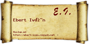 Ebert Iván névjegykártya